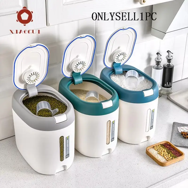 5kg/10kg Rice Dispenser, Kitchen Organizer, Storage Container, Home Box, Cereal Jar, Botes Cocina, Almacenaje Alimentos