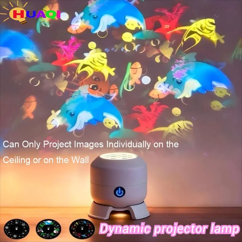 Seven-Color Rotating Projection Lamp, USB Plug-In LED Light Touch Control, Snowflake Ocean 16 Patterns Christmas Halloween Festival Projector Laser Stage Atmosphere Light, Led Party Light, Atmosphere Lighting
