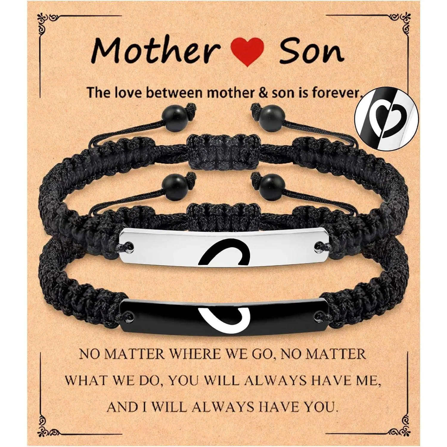 To My Son Bracelet Gifts from Mom Mother, Christmas Stocking Stuffers Birthday Valentine's Day Mother’s Day Gifts for Mom Adult Son Teens Teen Teenage Boys  8 9 10 11 12 13 14 15 16 Year Old