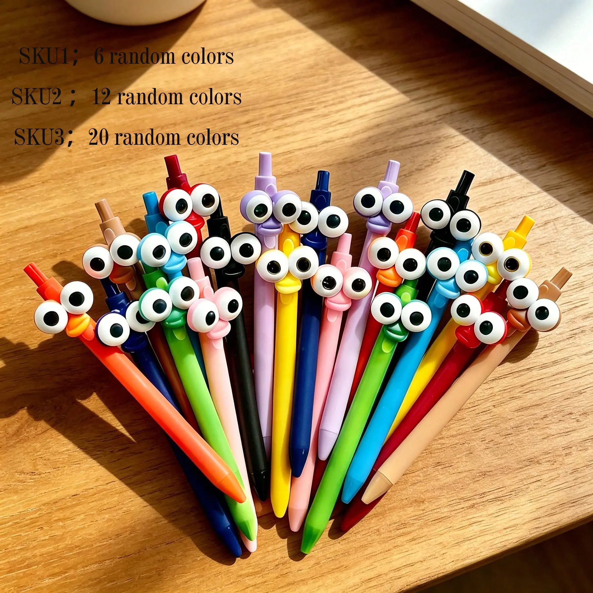 6/12/20pcs Fun Clown Ballpoint Pens, Colorful Candy Pen Sticks, Aesthetic Pens, Cute Desk Accessories, Birthday Party Gifts, Back-To-School Gifts, Writing Stationery, Office Supplies