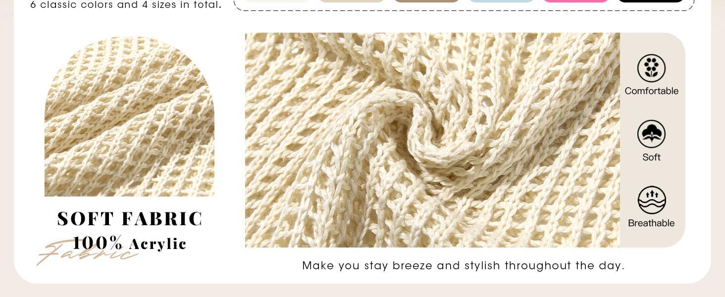 Beotyshow Womens Batwing Short Sleeve Crochet Sweater Tops Oversized Boat Neck Boho Knit Summer Beach Cover Ups