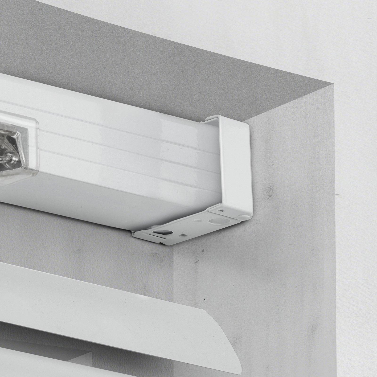 VEVOR Box Mounting Brackets, 2 Pcs, Box Blind Bracket for Window Blinds, Fit for 1.5 x 2.25 inch Headrails, with Self-Tapping Screws and Expansion Tubes, Sturdy Iron, for Blinds Installation, White