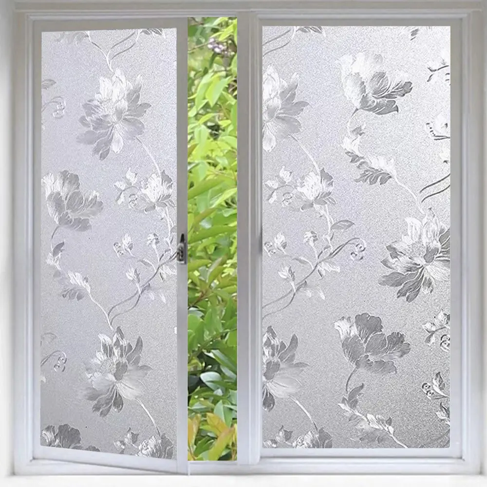 Privacy Window Film, Frosted Glass Sticker, Kitchen Bathroom Shower Divider, UV Protection, Easy DIY Installation, Natural Light, Static Adhesive, Interior Film, Window Privacy Films