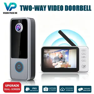 2026 New 1080P HD Wireless Smart Video Doorbell, 4.5 Inch Indoor Large Display Screen, Instant Motion Alert, IP65 Waterproof, Two-Way Audio, Cloud Storage, 4000mAh Rechargeable Battery, Infrared Night Vision, Indoor & Outdoor Home Security Camera