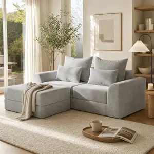 [DealsForYouDays] Modular loveseat with Ottoman, L-Shape Boneless Couch, Customizable Sectional Couch, Free Combination Design Sleeper Sofa,Gifts for the Whole Family: Husband & Wife, Mom & Dad summergarden