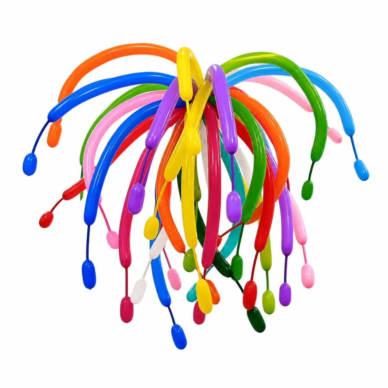 30 Long Strip Balloon Set with Pump and Fishing Line, DIY Party Decorations for Kids Birthday Parties, Oval Shape Balloons