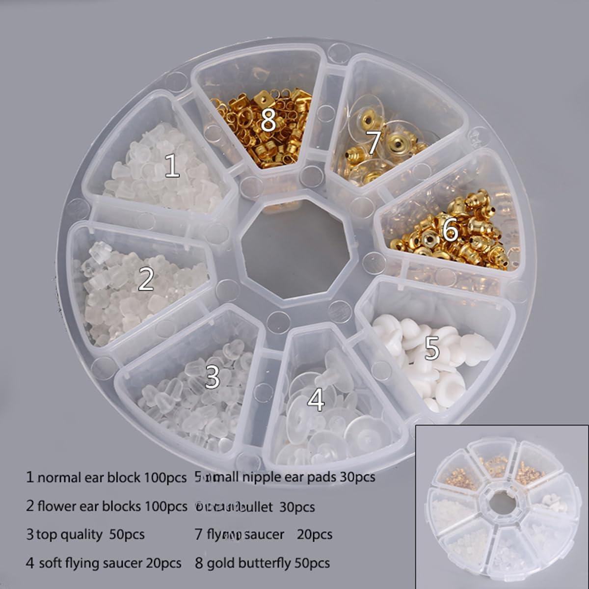 SUNDAY MIRTH Earring Backs Ear Safety Backing Pads Ear Pin Locking Earring Backstops Lock  Clutch Stopper Replacement for Studs Fish Hook Earring Hoops 400 Pack