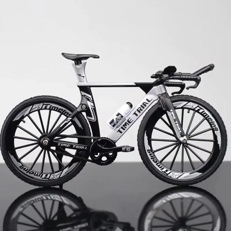 1:10 Mini Scale Alloy Metal Diecast Bicycle Model - Durable Finger Racing Mountain Bike, Foldable Small Size Cycling Ornament for Bicycle Fans, Children Development Collection Toy Gift for Parents & Kids