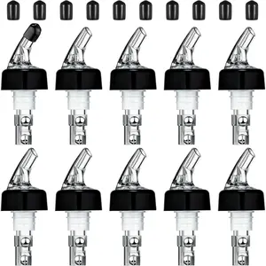 Automatic Measured Bottle Pourer Spout Liquor Pourers Bottle Jigger Quick Shot Spirit Measure, 1 oz/ 30 ml(Clear, Black,20 Pieces)
