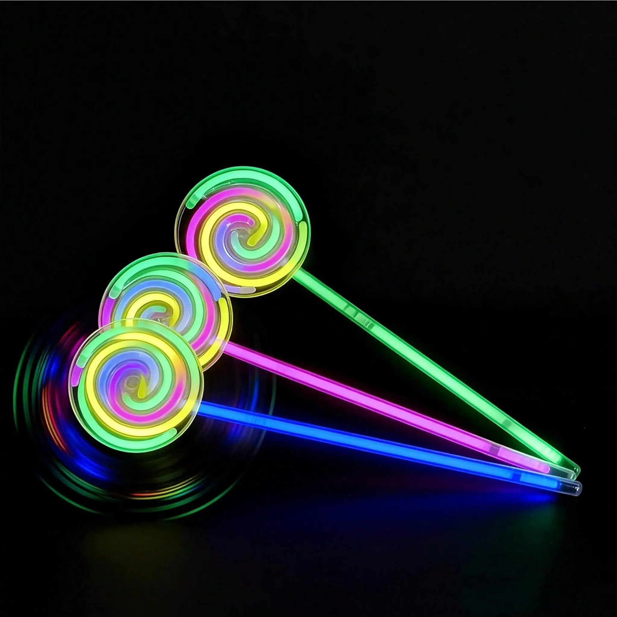 3pcs Lollipop Glow Sticks, Colorful Lightweight Light-Up Party Supplies, Halloween, Christmas, Birthdays, Festivals, Concerts, Glow Parties, Photo Booth Props
