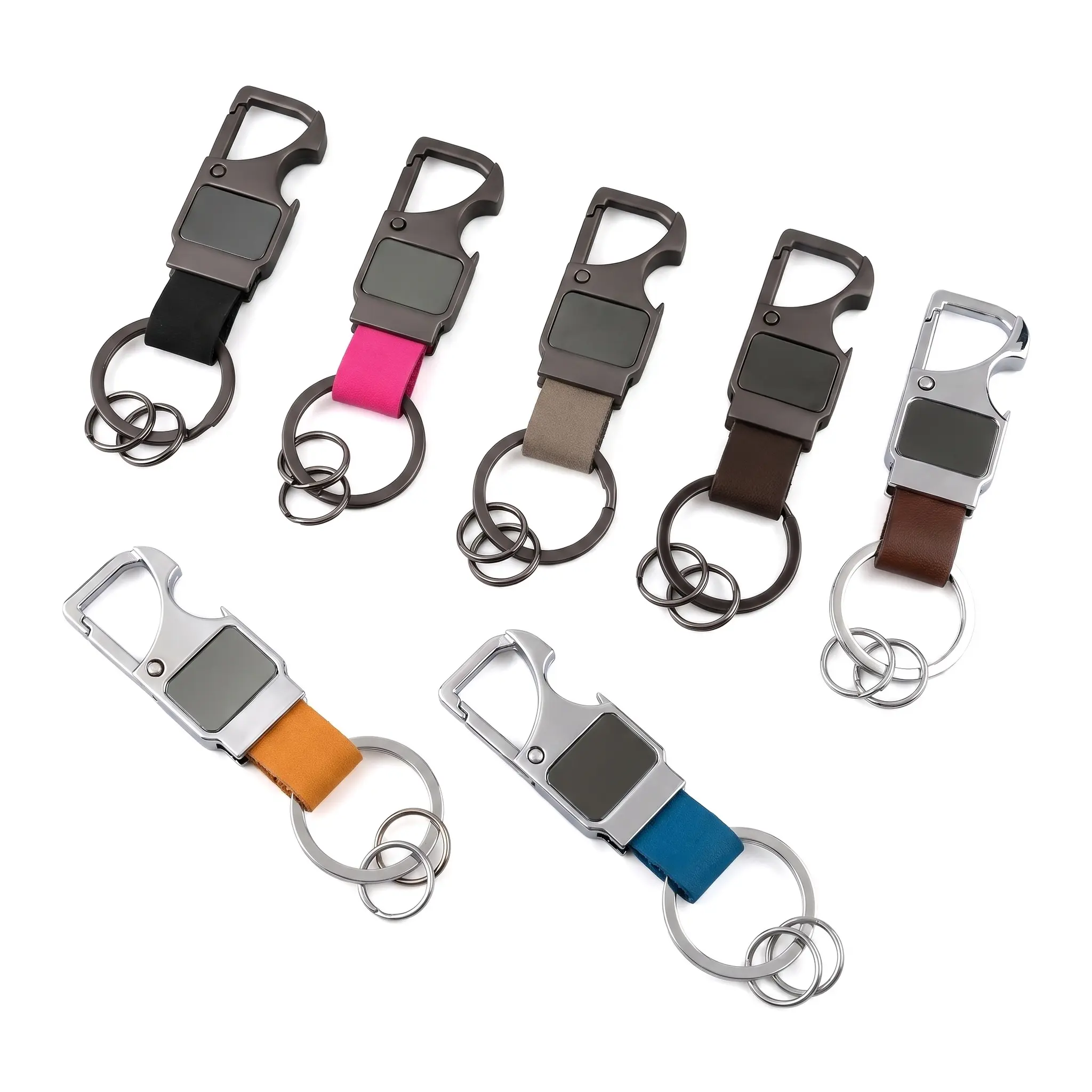 Heavy Duty Keychain with Built-in Opener - Metal Key Ring, Compact Form, Carabiner Pendant for Men - Outdoor/Car Use, Housewarming Holiday Gift, Heavy Duty Key Ring, Metal Keychains