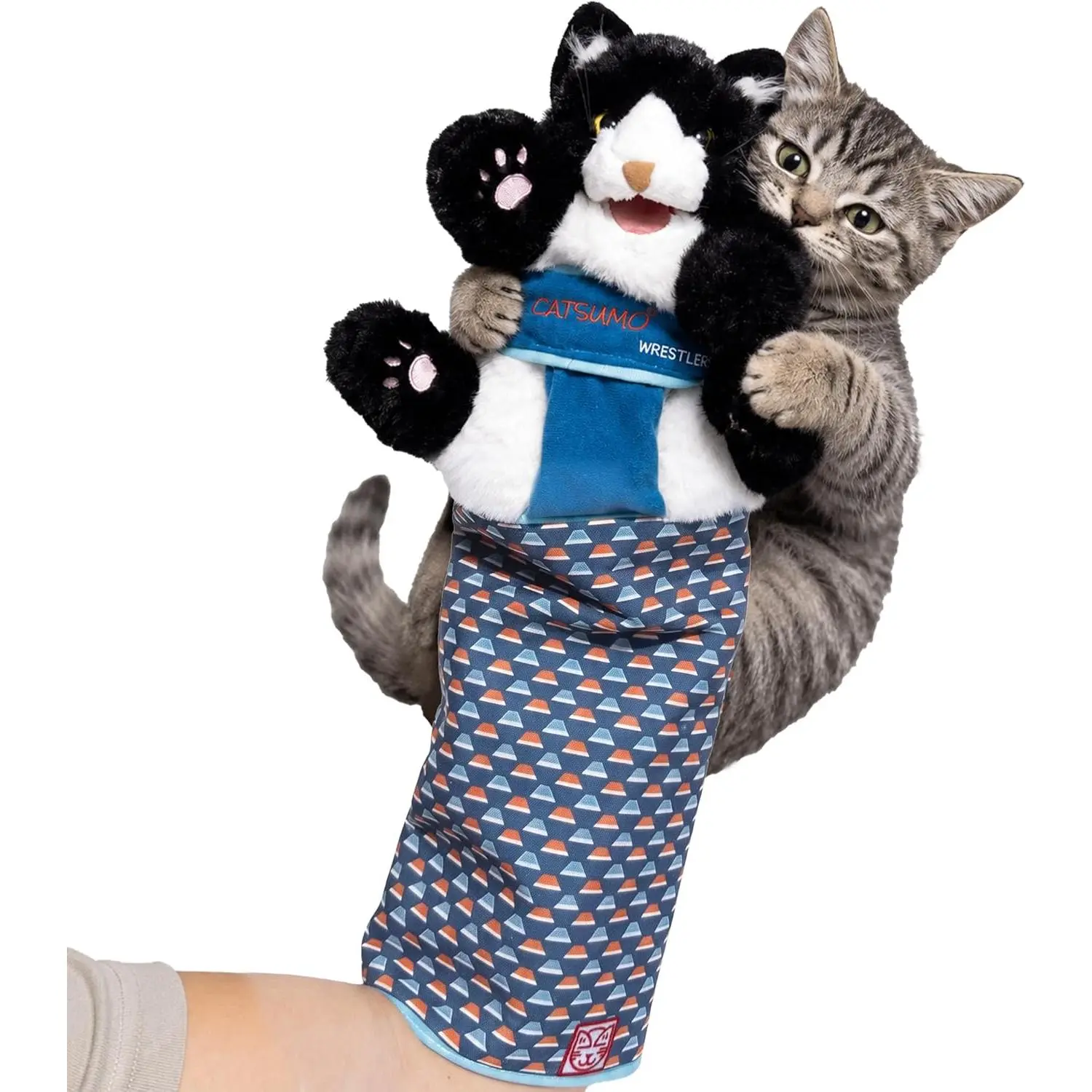 Wearable Cat Toy Wrestling Glove Puppet – Interactive Hand Mitt with Durable Protective Sleeve and Catnip - Play & Enrichment