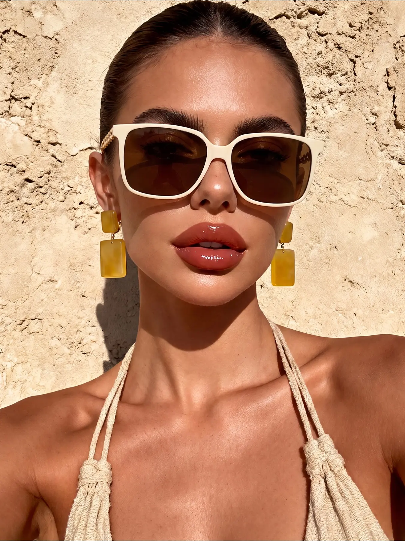 1 pair of unisex versatile chain glasses, suitable for outdoor travel, music festival accessories, beach accessories, fashion trends, basic clothing, business casual, gifts, driving, and camping.