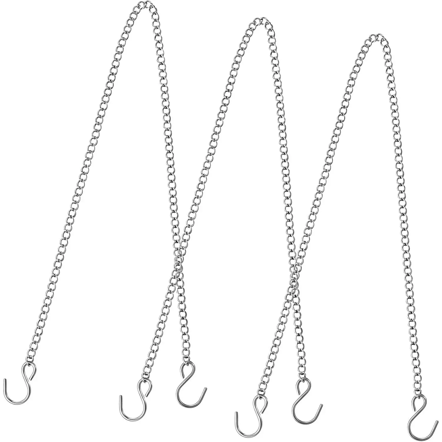 3 count  Chains for Neon Signs, 20 Inch  Chains with S Hooks Grow Lights Chain Adjusable  Hanger Indoor, Pendant Light, Christmas Wreath