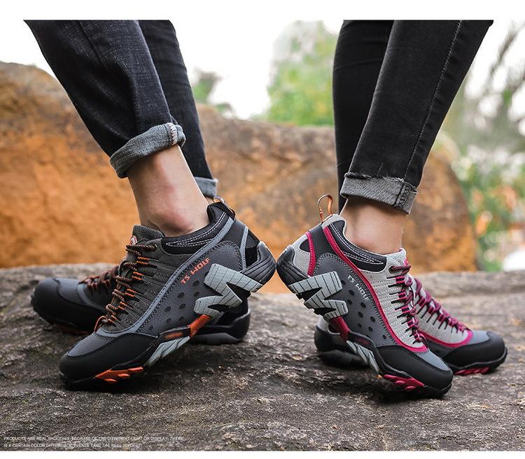 2026 Factory direct sale genuine leather fashionable high-end couple's outdoor hiking shoes waterproof work shoes hiking casual sports shoes