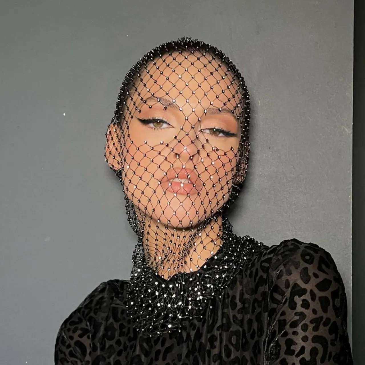 Mesh Rhinestone Fishnet Head Cover, Fashion Trendy Accessory for Music Parties, Themed Events