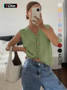 Women's Plain Button Front Cardigan, Casual Crochet Cardigan for Summer, Fashion Women's Knitwear for Daily Wear