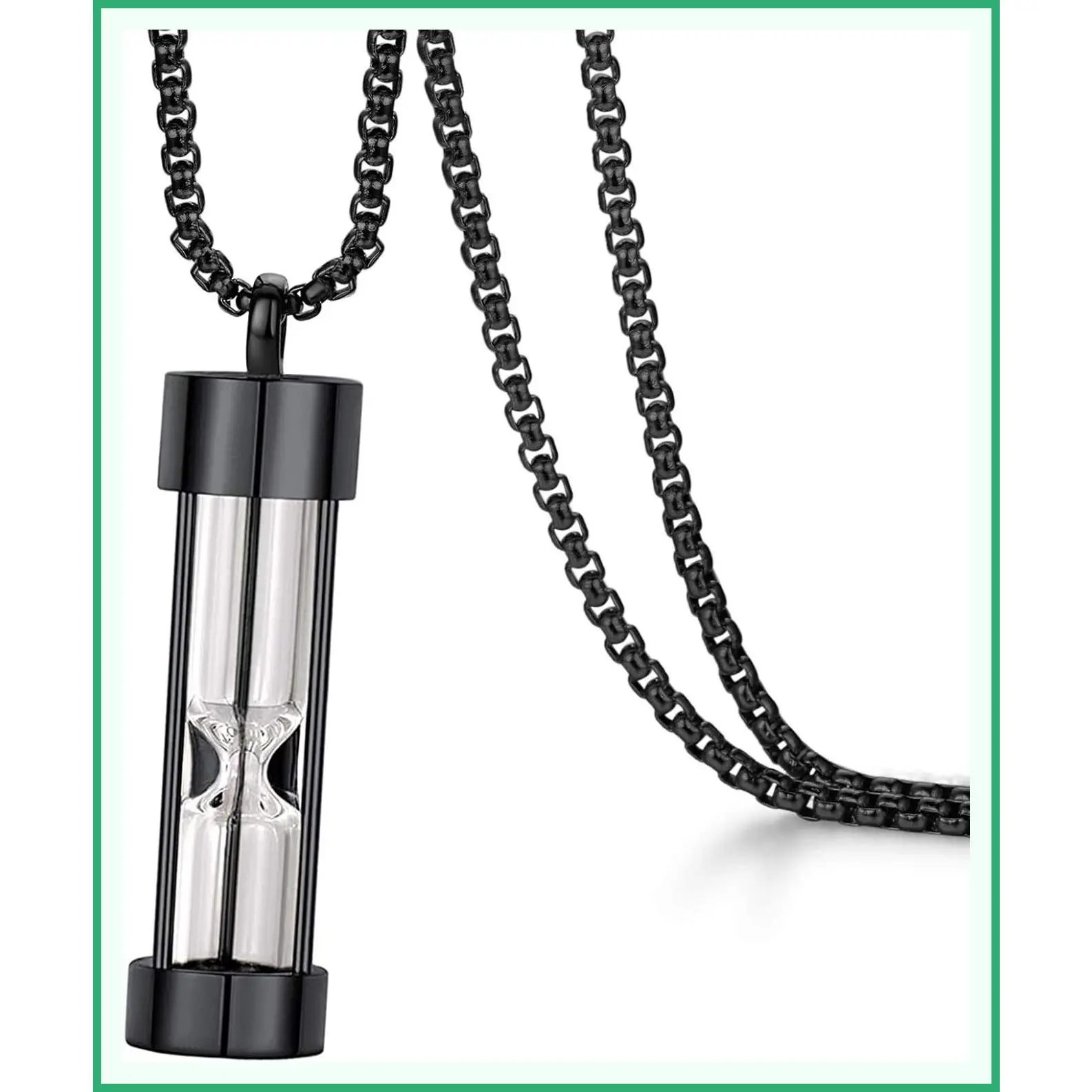 Timeless Hourglass Urn Necklace for Ashes Memorial Keepsake Cremation Jewelry for Human and Pet Ashes