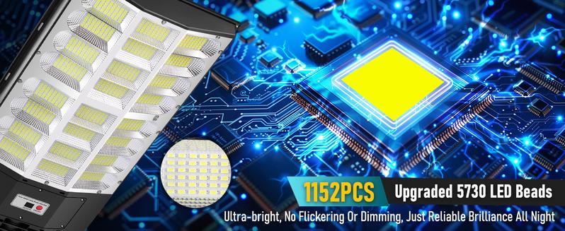 1/2/4 Packs Solar Street Lights Outdoor, Motion Sensor Solar Lights, 6500K LED Street Light Dusk to Dawn Waterproof, Commercial Parking Lot Lighting with Remote