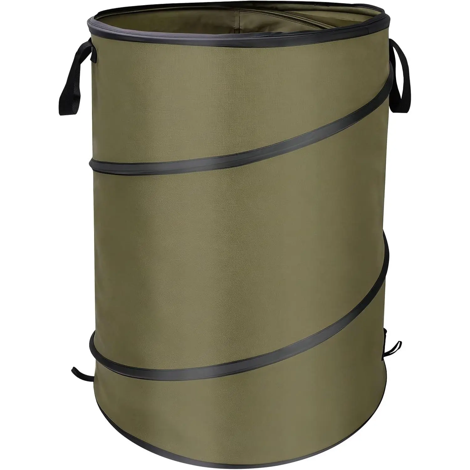 Collapsible Trash Can Camping, 30-Gallon Pop Up Outdoor Garbage Can for Collecting Weeds, Leaf, Party and Yard Waste, Green