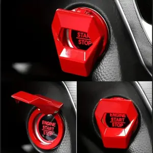 Premium Carbon‑Fiber‑Look Start‑Stop Button Cover, Stylish Anti‑Scratch Interior Trim for Universal Cars & SUVs