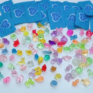 50pcs mini night glow animal figures diy resin decorations, resin animal sculptures creative blind bag collectibles, fun gift for kids and adults