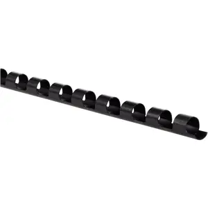 CombBind Binding Spines/Spirals/Coils/Combs, 1/4", 25 Sheet Capacity, Black, 125 Pack (4000130)