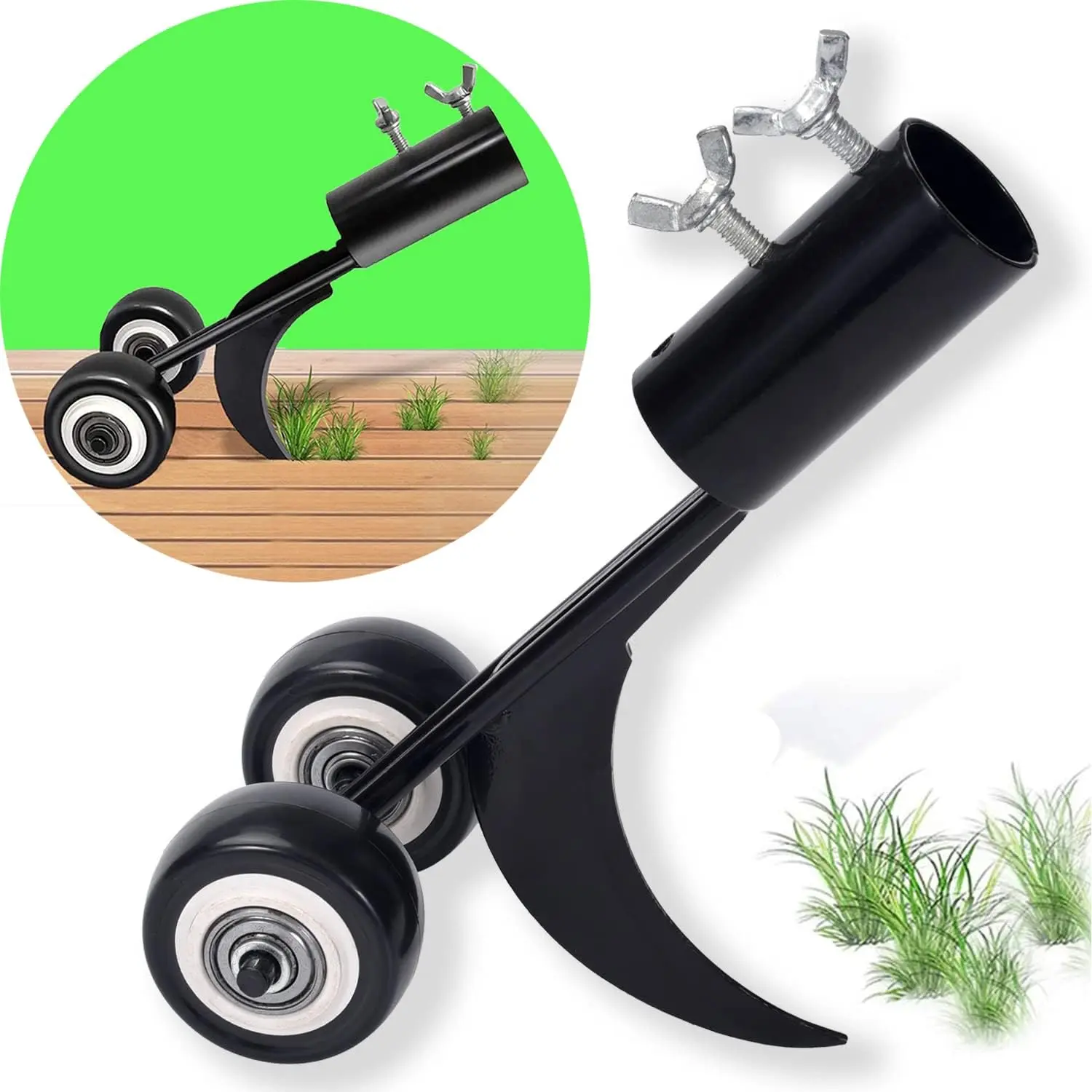 Crevice Weeding Tools with Wheels, Stand Up Weeding Tools Garden Patio Backyard Lawn Sidewalk Driveways Weeds.