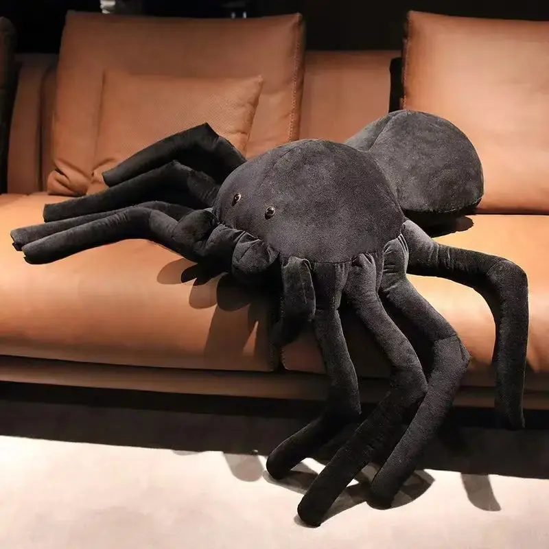 Black Spider Doll Plush Toy Handmade Doll Cartoon Anime Cute Pillow Cushion Home Decoration Children's Birthday Gift Toy