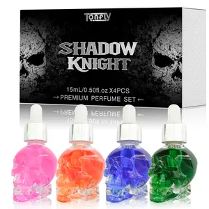 Tonfly Crystal Skull Perfume Set, 4-Piece Non-Alcoholic, Non-Toxic, Single Item Pack, Ideal for Fragrance Lovers
