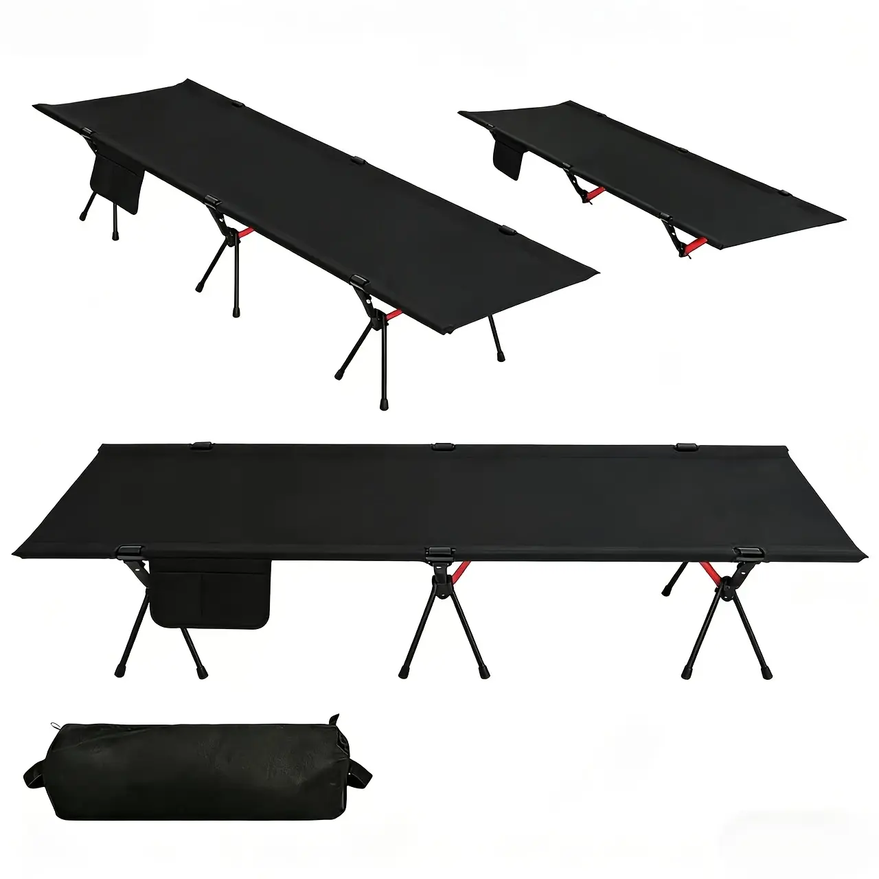 Adult Camping Cot with Leg Extension, Rollaway Camping Cot,Ultralight Folding Backpack Bed,Support 330-Pound Portable Camping Bed Outdoor Hiking RV BeachKhaki