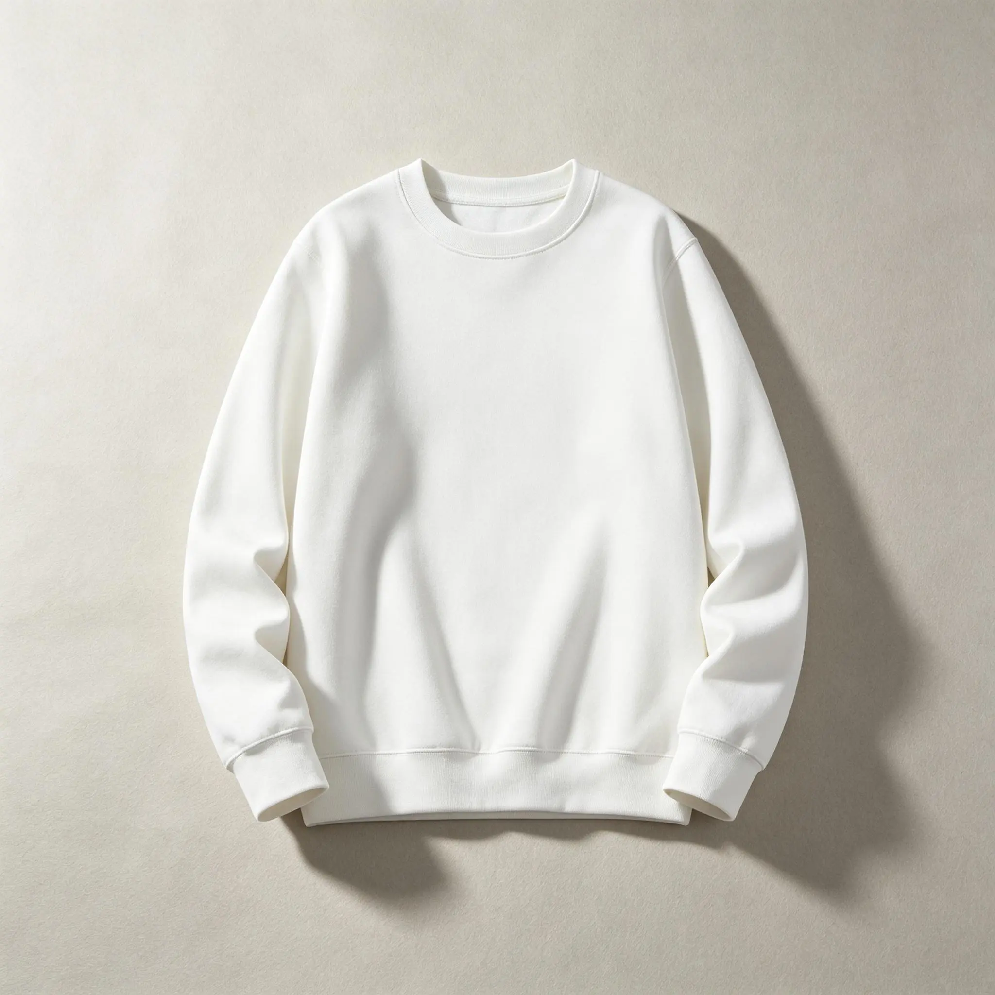 Women's 260 GSM Heavyweight Cotton Crew Neck Sweatshirt - Loose-Fit, Ribbed Cuffs, Soft Plain Fabric, Casual Streetwear Top, 5 Colors, S-XXXL, Sweatshirts for Women, All-Season, Cotton Blend, Hangable