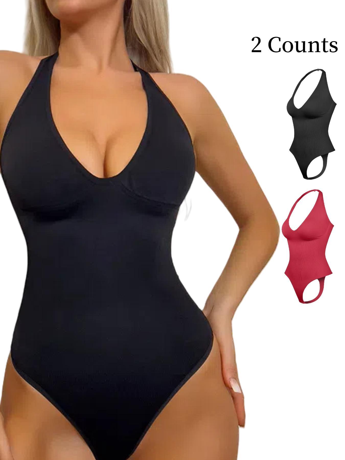 Women's Solid Color Open Crotch Adjustable & Convertible Straps Design Shapewear Bodysuit, Casual Comfortable Breathable Tummy Control Butt Lifting Shaper, Women's Shapewear for All Seasons, Body Shaping Underwear, High Waist Bodysuit