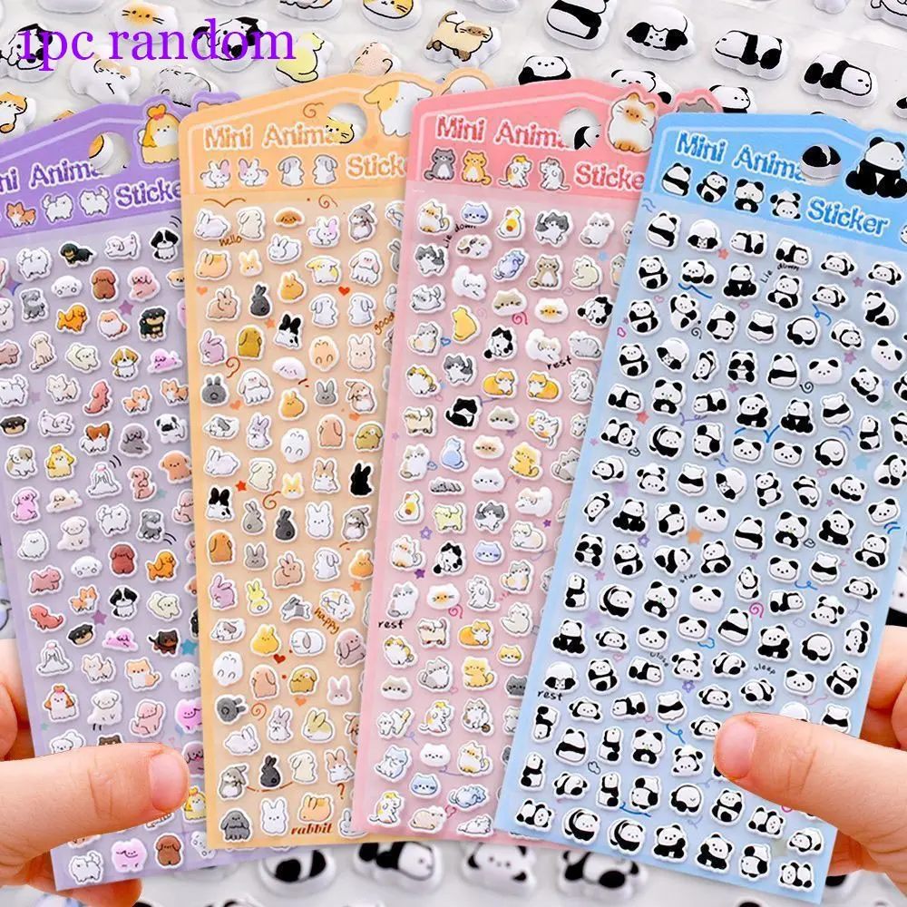 Japanese Cute Cartoon Animal 3D Bubble Stickers, Mini Pet Stickers, Kids Reward Adorable Animal Sticker Set, Fun and Educational, Scrapbook Stickers