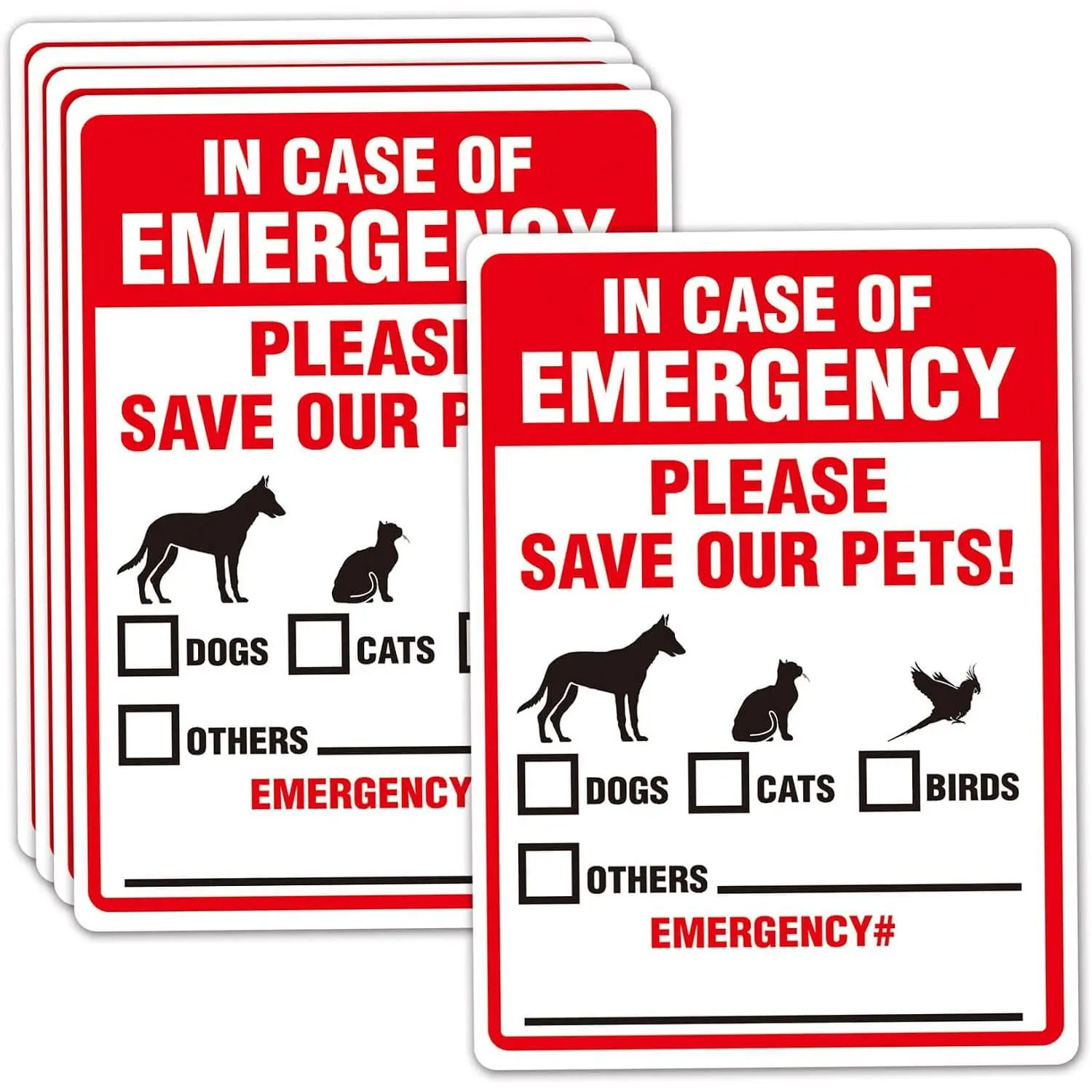 5 Pack  Alert Safety Fire Rescue Stickers, Alert People and  Finder Sticker/Decal,Self Adhesive Vinyl,, .