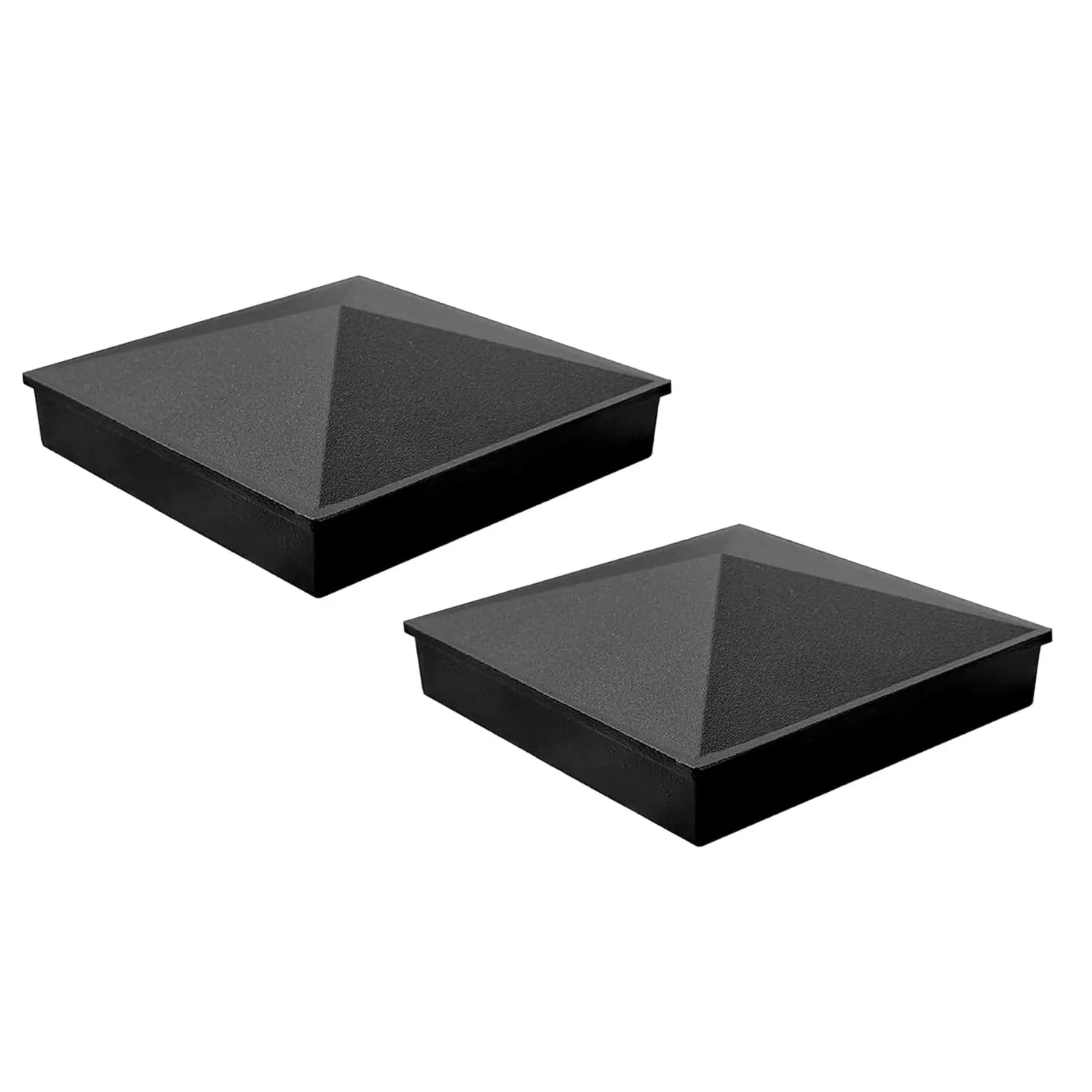 3"x3" Aluminum Pyramid Fence Post Caps - Black Post Deck Covers with Matte Powder Coating - Waterproof Column Protectors for Outdoor Wood Deck & Fence Posts,or Corridors (2Pack)