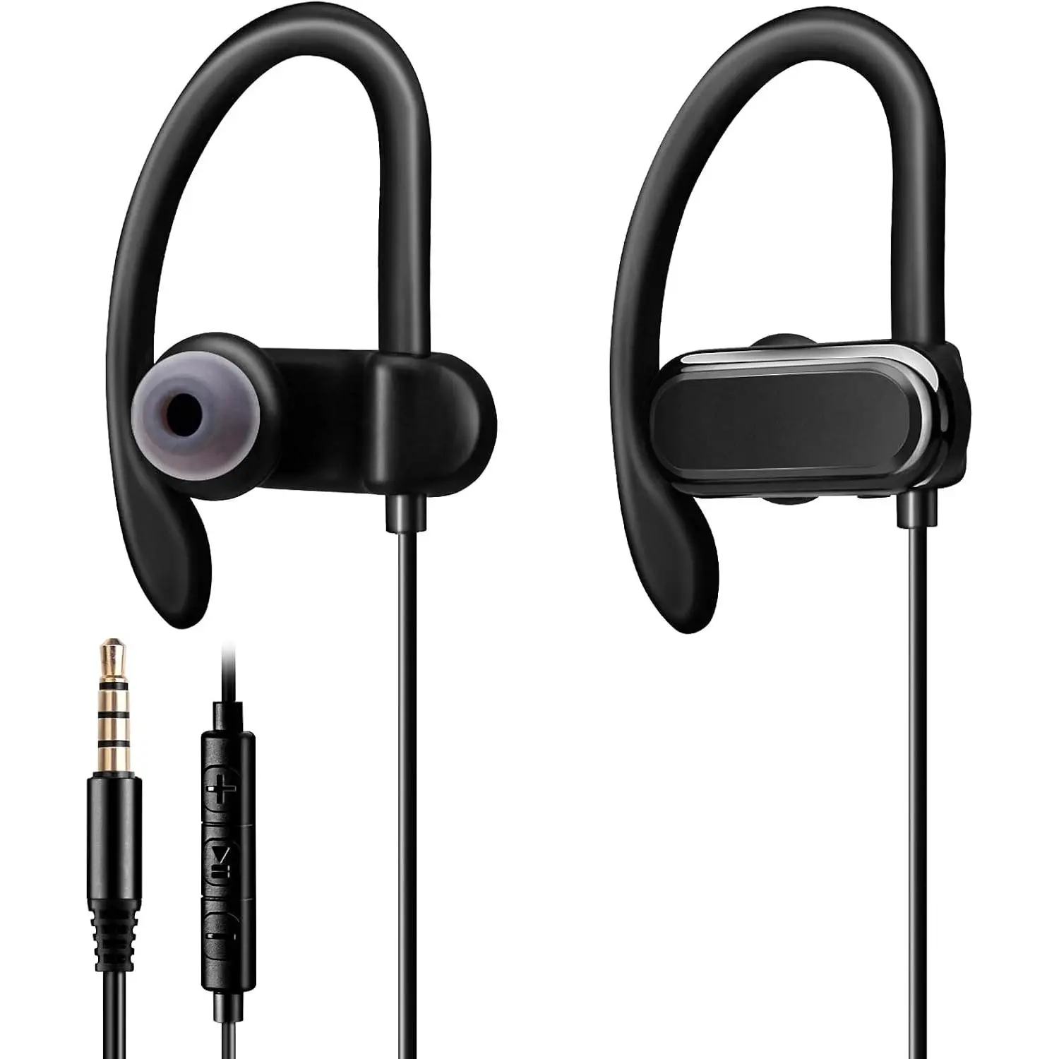 3.5mm Wired In-ear Earbuds Headphones with Mi, Ear Hooks & Noise-Isolation | for 3.5mm Audio Devie, Over-Ear Hook Desin, Lihtweiht, -in Mirophone, Ideal for , Runnin & amin Use