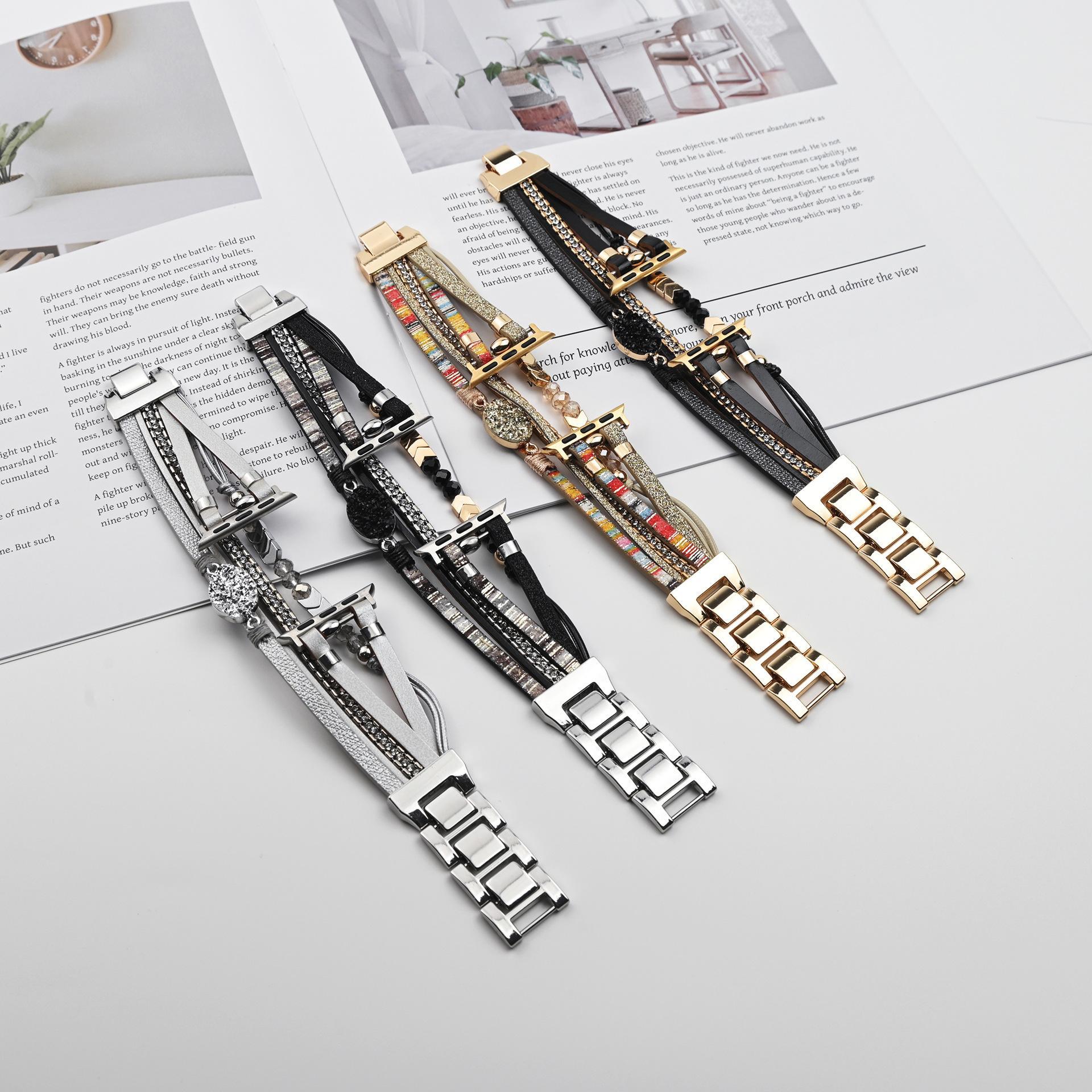 Boho Style Beaded Watch Band (Band Only), 1 Count Wearable Accessories for Women, Smart Watch Band Compatible with Apple Watch Series