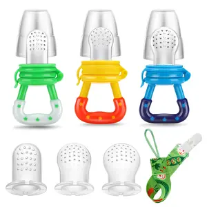 (3 Pack) Baby Fresh Fruit Food Feeder |   Food Grade Soft Safe BPA-Free Silicone Pouches