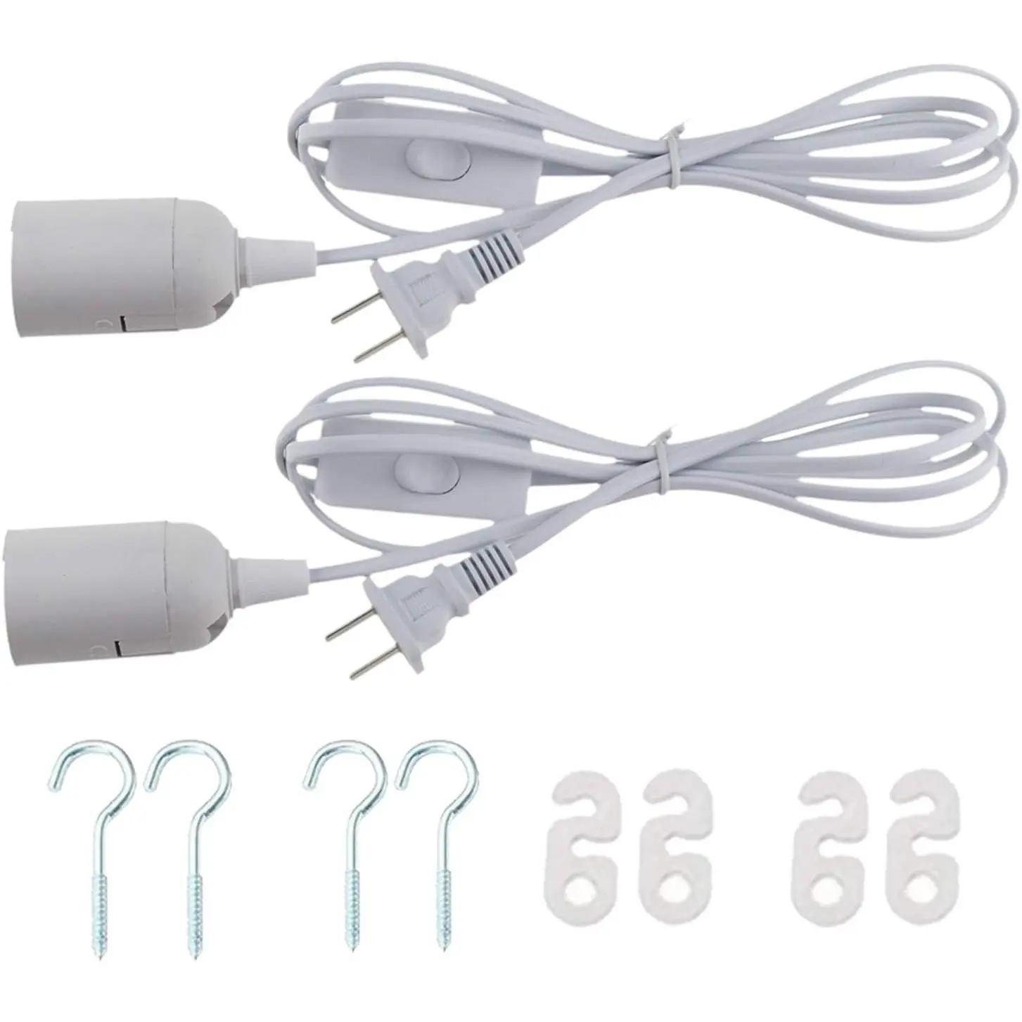 E26 Light Socket with Plug: 5.9FT Extension with Cord /Off