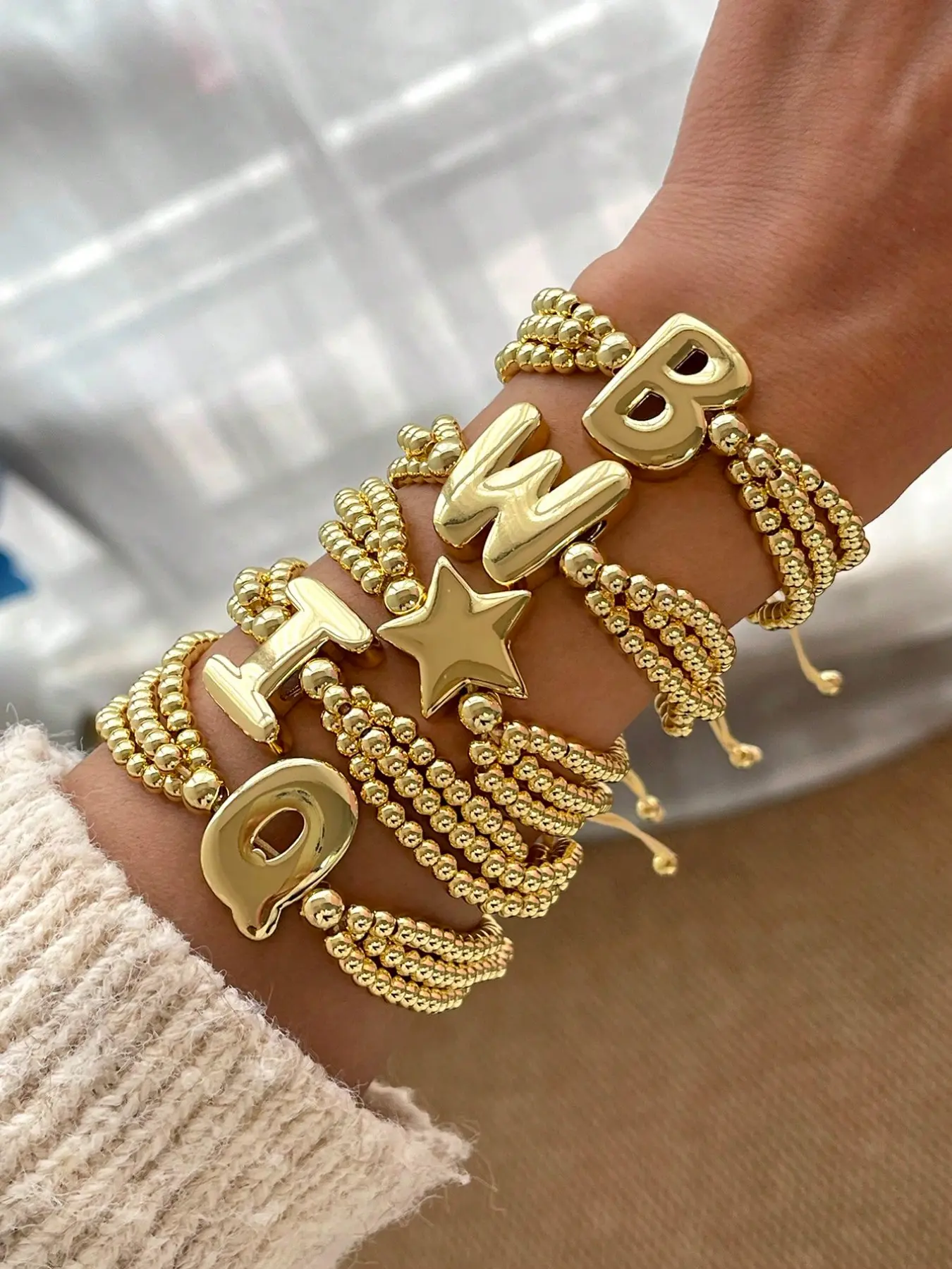 Personalized Initial Bracelet for Women Girls, A-Z Alphabet Letter Copper Braided Woven Charm, Adjustable Name Bracelet Gift