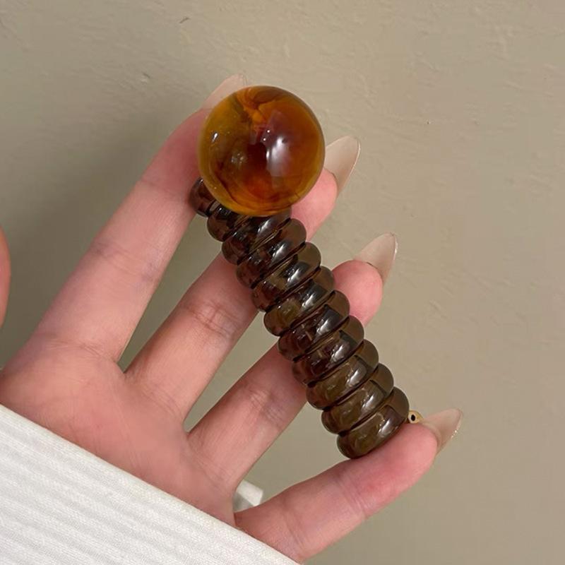 Elegant Vintage Ball Spiral Hair Ties, No Crease Coil Hair Bands for Bubble Braid, Ponytail & Braided Hairstyles, Minimalist Hair Ropes for Daily Wear