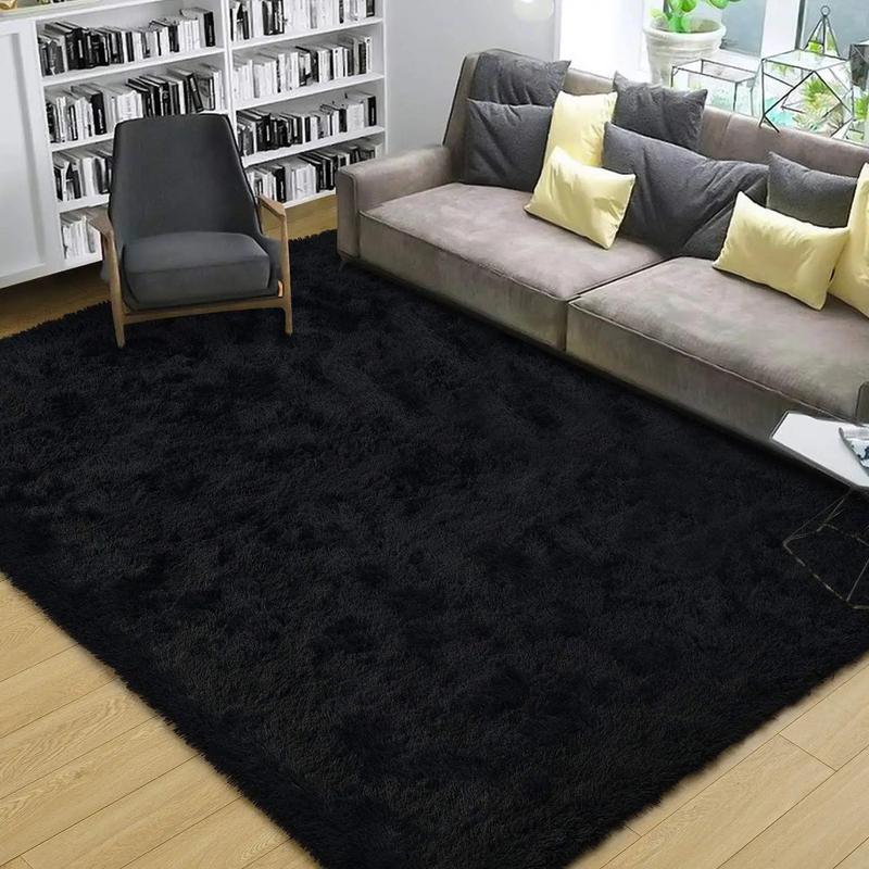 Solid Color Fuzzy Rug,  Rectangle Non-slip Soft Tuff Tufted Bedroom Carpet, Winter Warm Floor Mat for Home Living Room Decor, Fall Decor, Valentine's Day Gift
