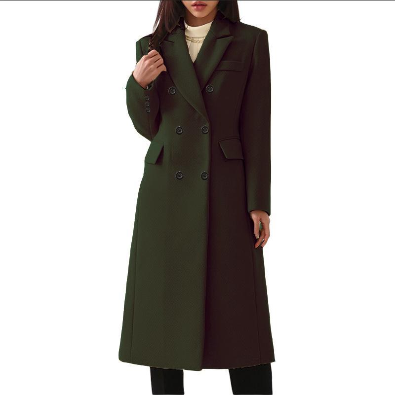 Autumn and Winter Long plus Size Woolen Women's Coat Woolen Coat Seven Size 8 Hair