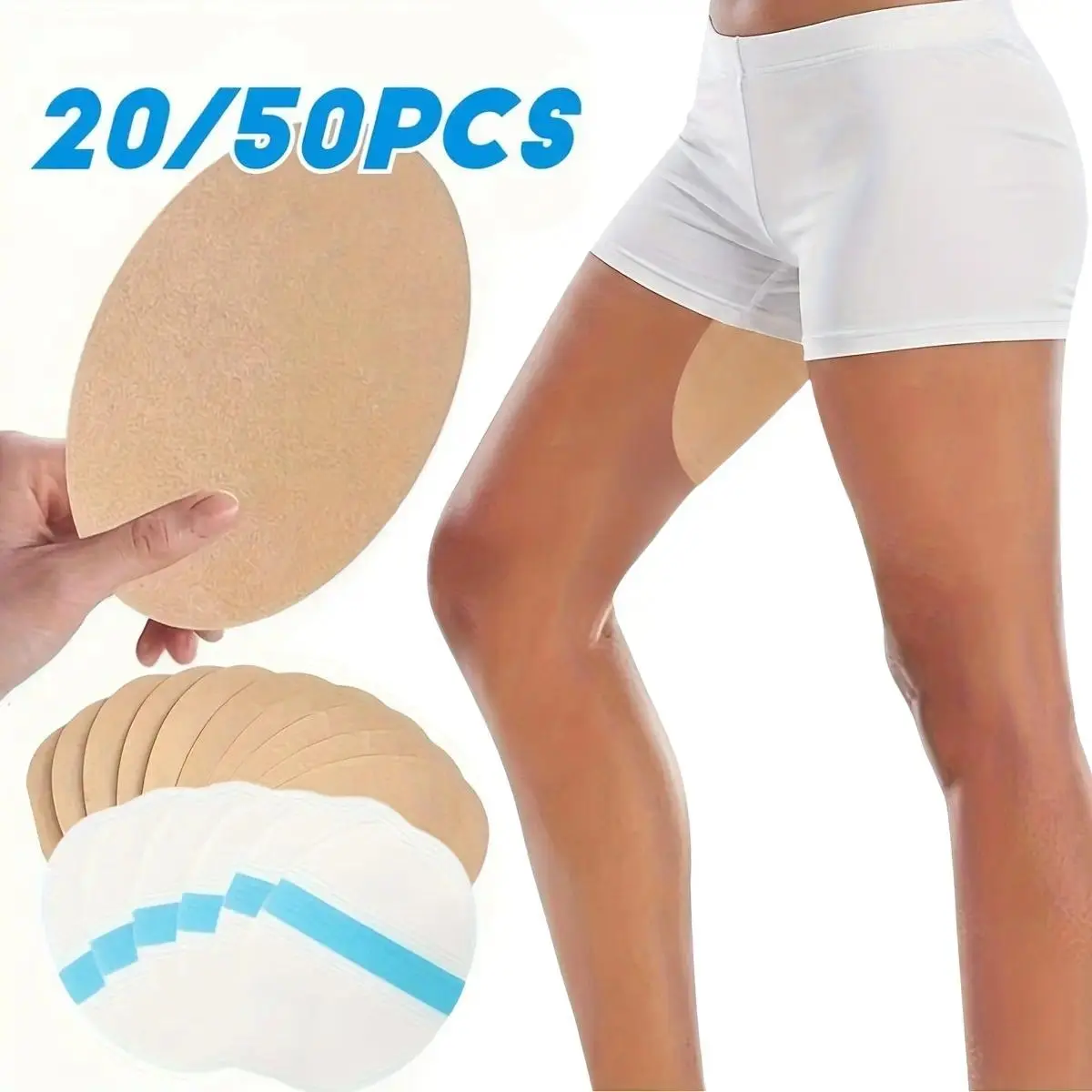 20/50-piece invisible anti-friction thigh patches - self-adhesive, sweat-absorbing, anti-slip, Sweat Absorbent, designed specifically for women, suitable for dresses, skirts, shorts
