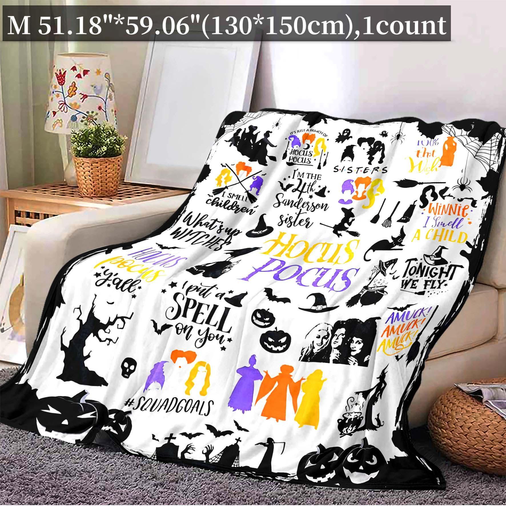 Cartoon Themed Warm Nap Blanket, 1 Count Soft Throw Blanket, Air-conditioned Room Blanket for Home Office Travel Camping, Bedroom Decor, Christmas Gifts, Christmas Decorations, Halloween