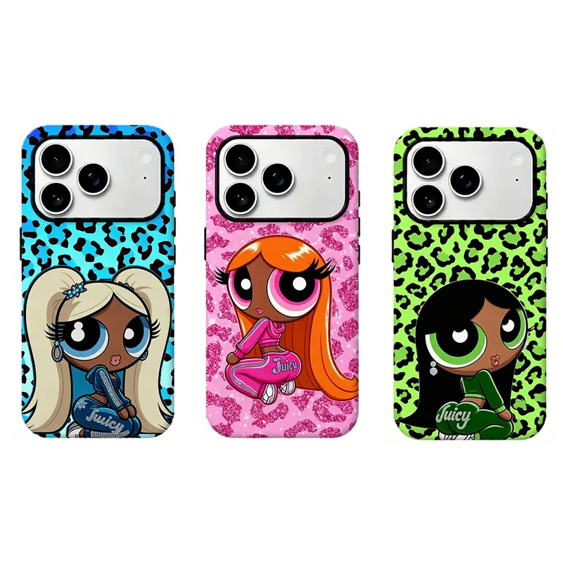 Powerpuff Girls Baddie Aesthetic Phone Case, Trendy Cartoon Y2K for Teens Girls Women,for iPhone 17 Pro Max 16 15 14 13 12 11 8 7 Plus Pro Max/X/XS/XR and for Samsung S21 S22 S23 S24 S25 S26 Fe/Plus/Ultra, Protection Casing