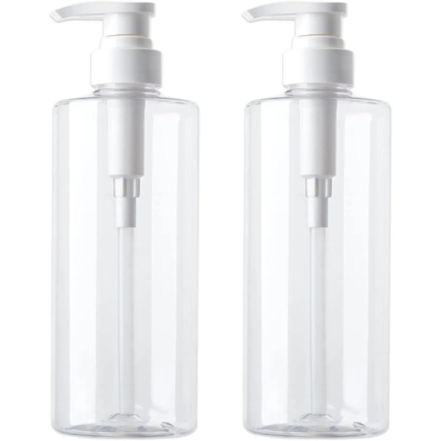 Refillable Lotion Soap Dispenser Plastic Pump Bottle 20oz Clear 2 Pack | , Sturdy, Empty Liquid Container with  Label for Dish Hand Soap,  Wash, Shampoo, Kitchen Bathroom Decor