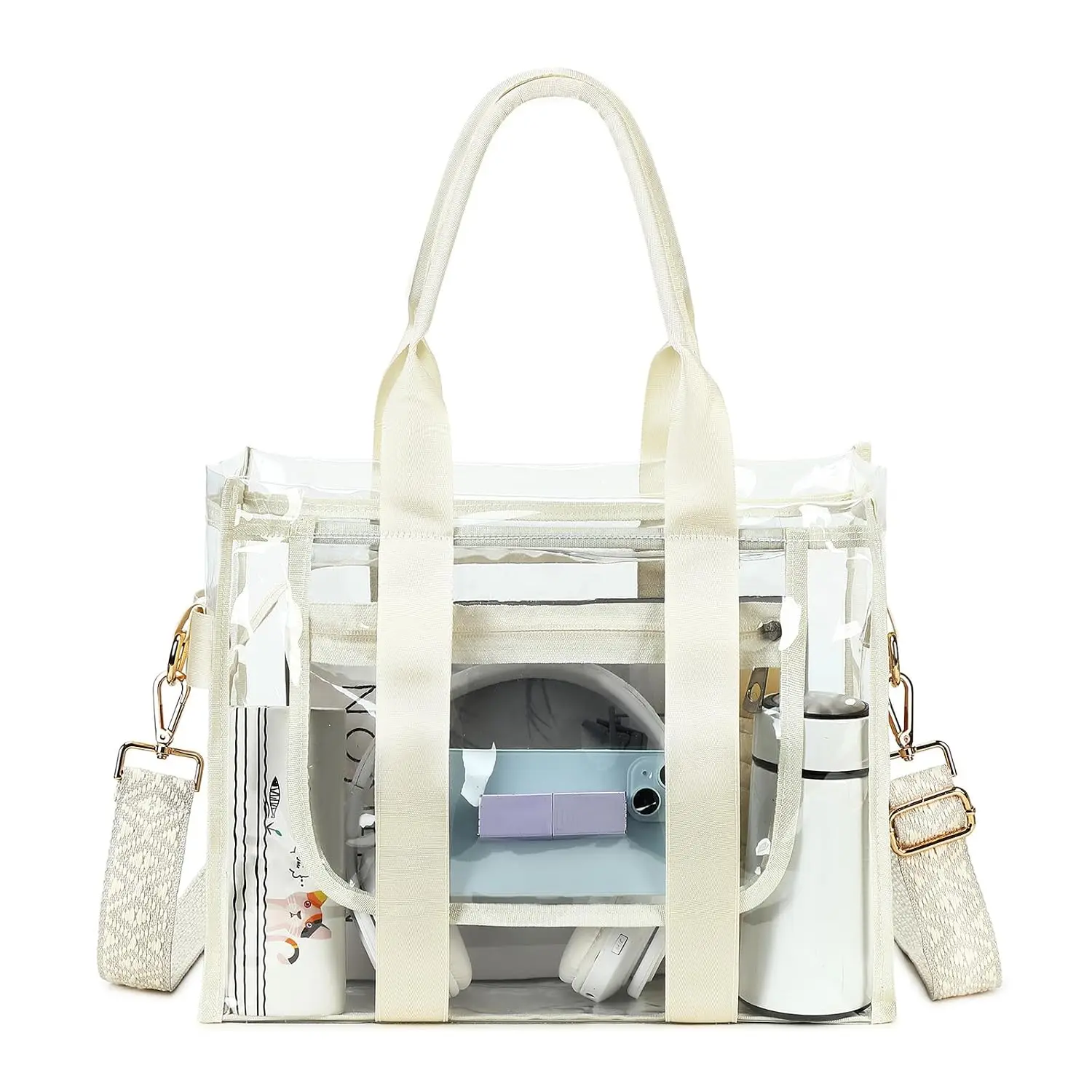 Clear Bags for Women, Tote Bag Crossbody Bag Stadium Approved Purse