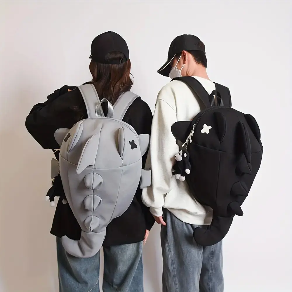 Creative Personality Backpack for Men and Women, Trendy Shark, Funny, Cute, Student, Ins, Korean Version, Travel, Motorcycle, Casual Backpack